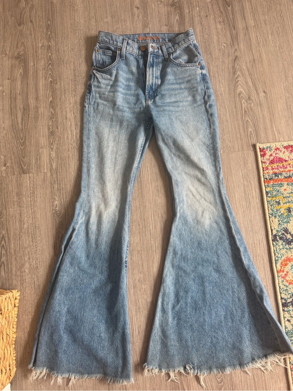 MOTHER Light Blue Vintage Faded Flare Jeans